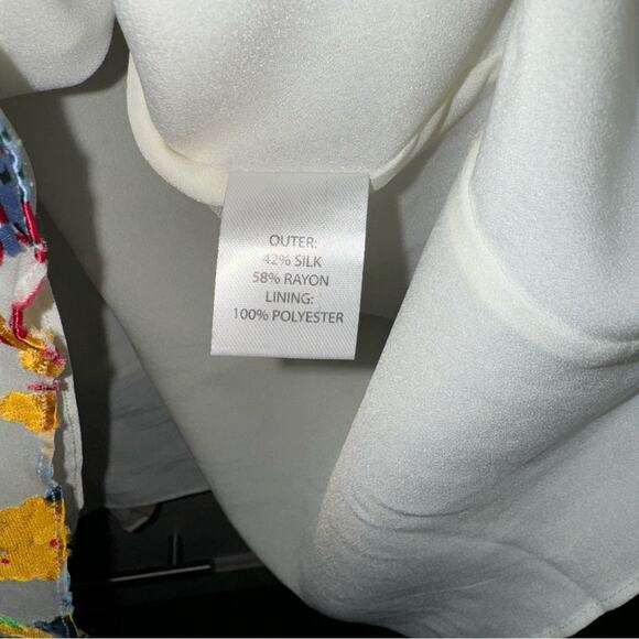 Saloni Cece Ruffle Floral Mini Dress CREAM BEGONIA 6 - Picture 12 of 12